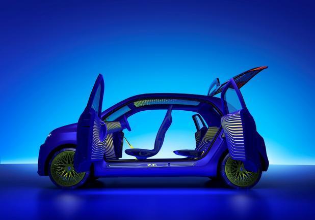 Renault concept car Twin'Z profilo con porte e baule aperti